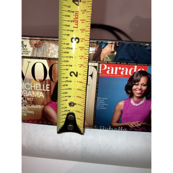 Michelle Obama First Lady Glossy Magazine Print Collage Handbag Purse Tote Vinyl - Picture 7 of 12